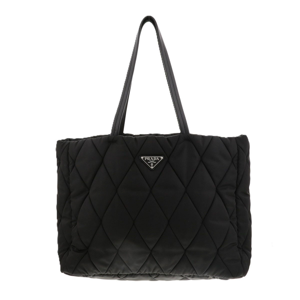 PRADA Tessuto Bomber Quilted Tote Bag Black